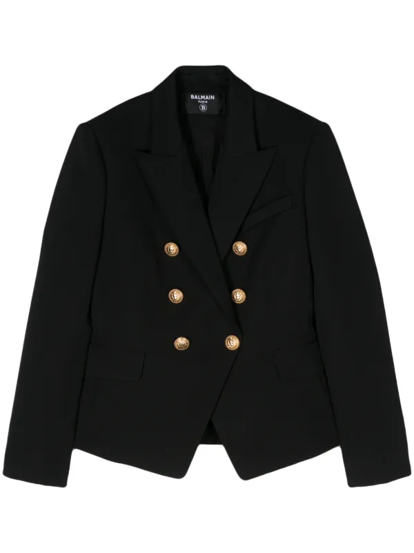 【花】BALMAN  ダブルジャケット　バルマン　黒　ジャケット 花様専用】BALMAN H&M ダブルジャケット バルマン 黒 ジャケット