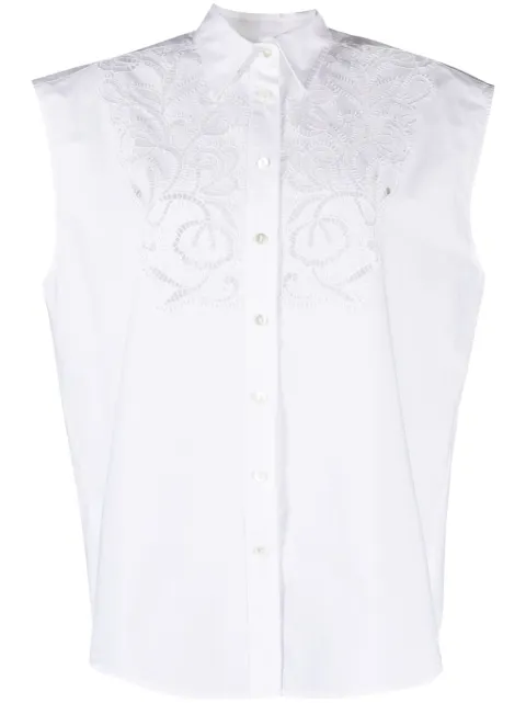 P.A.R.O.S.H. Canyox crochet-detailed poplin shirt