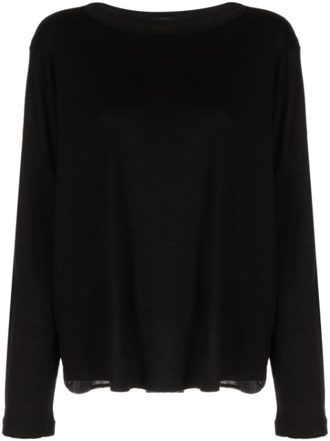 Transit sheer-panel virgin wool-blend jumper