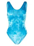 Forte Forte scoop-neck velvet swimsuit - Blue