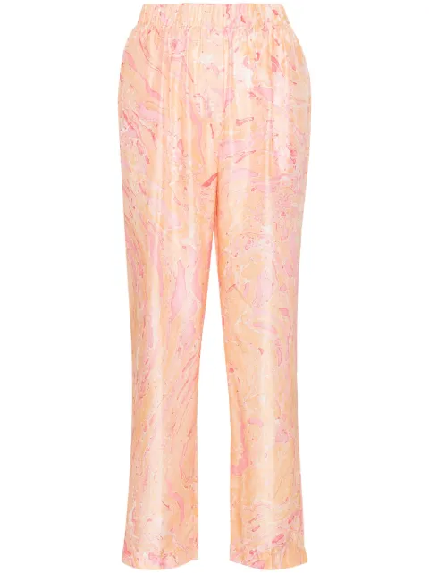 Forte Forte abstract-print silk trousers