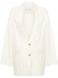 Forte Forte single-breasted twill blazer - White