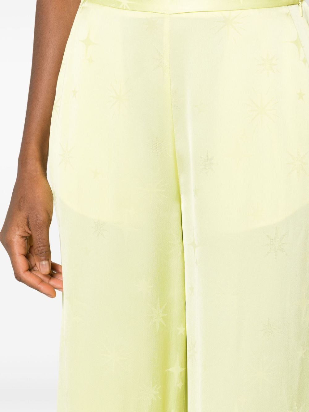Shop Forte Forte Wide-leg Star-jacquard Trousers In Green