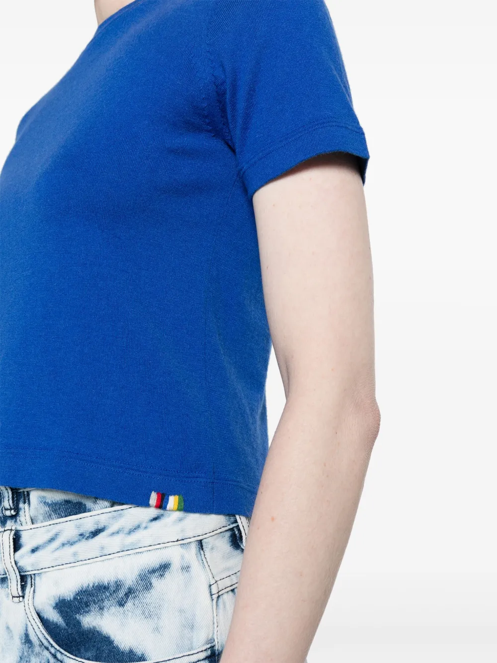Extreme Cashmere Fine-ribbed T-shirt In 蓝色