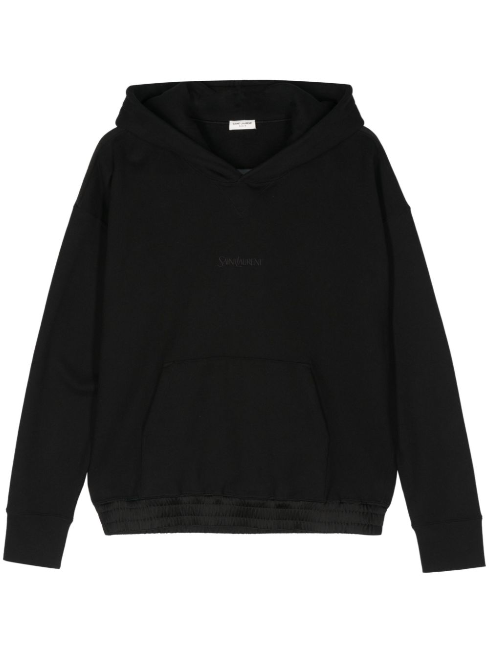 Saint Laurent Katoenen hoodie met geborduurd logo Zwart