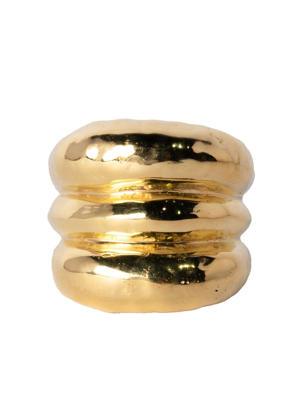 Parts Of Four Stack Grooved Sterling-silver Ring In Gold