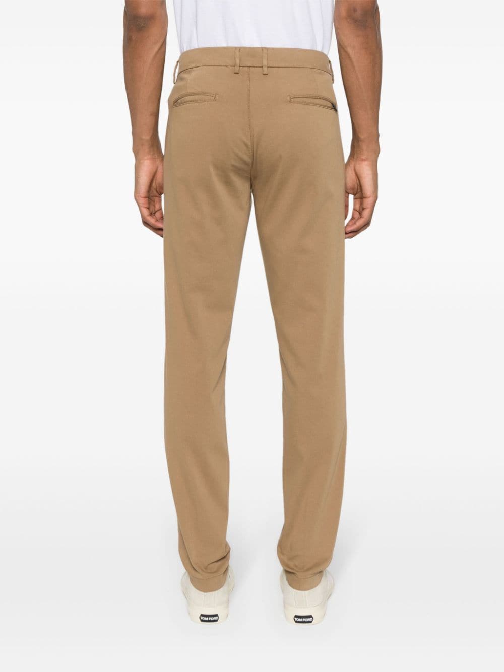 Shop Boggi Milano Tapered Chino Trousers In Neutrals