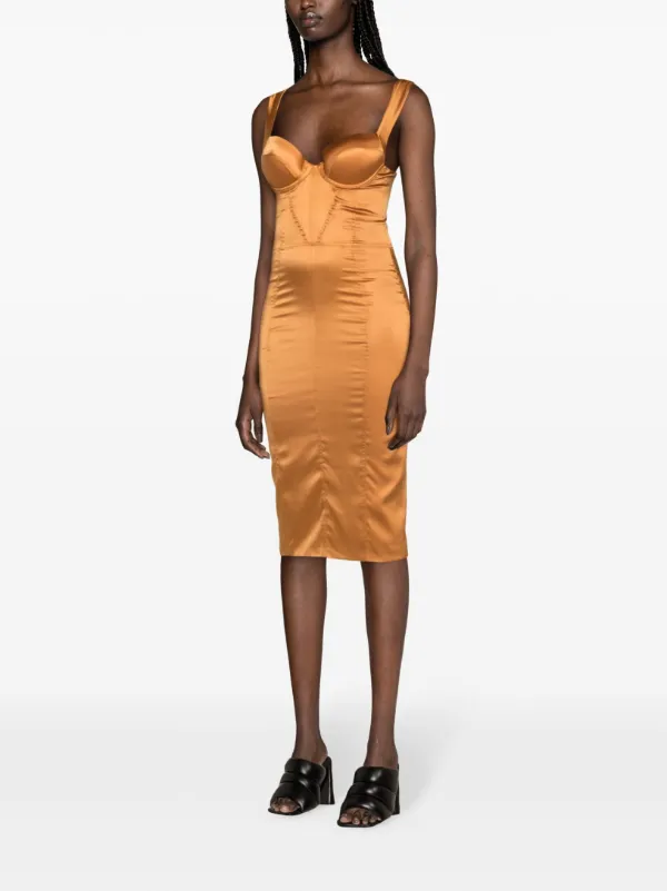 short orange silk dress Bright Orange Satin Drawstring Mini Dress STYLE US