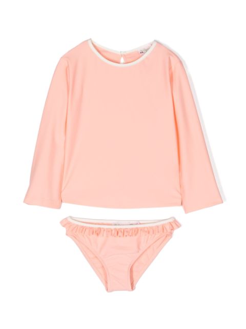 Bonpoint long-sleeve ruffled tankini