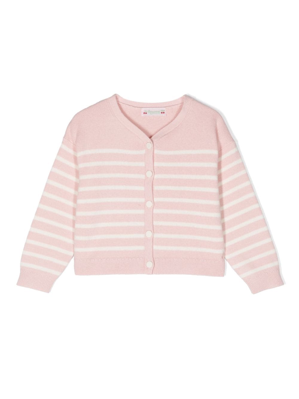 Bonpoint Kids' Demy Striped Cardigan In Rosa