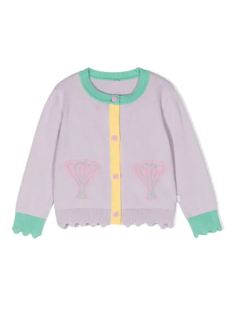 Stella McCartney Kids Cardigan de tricô intarsia com padronagem