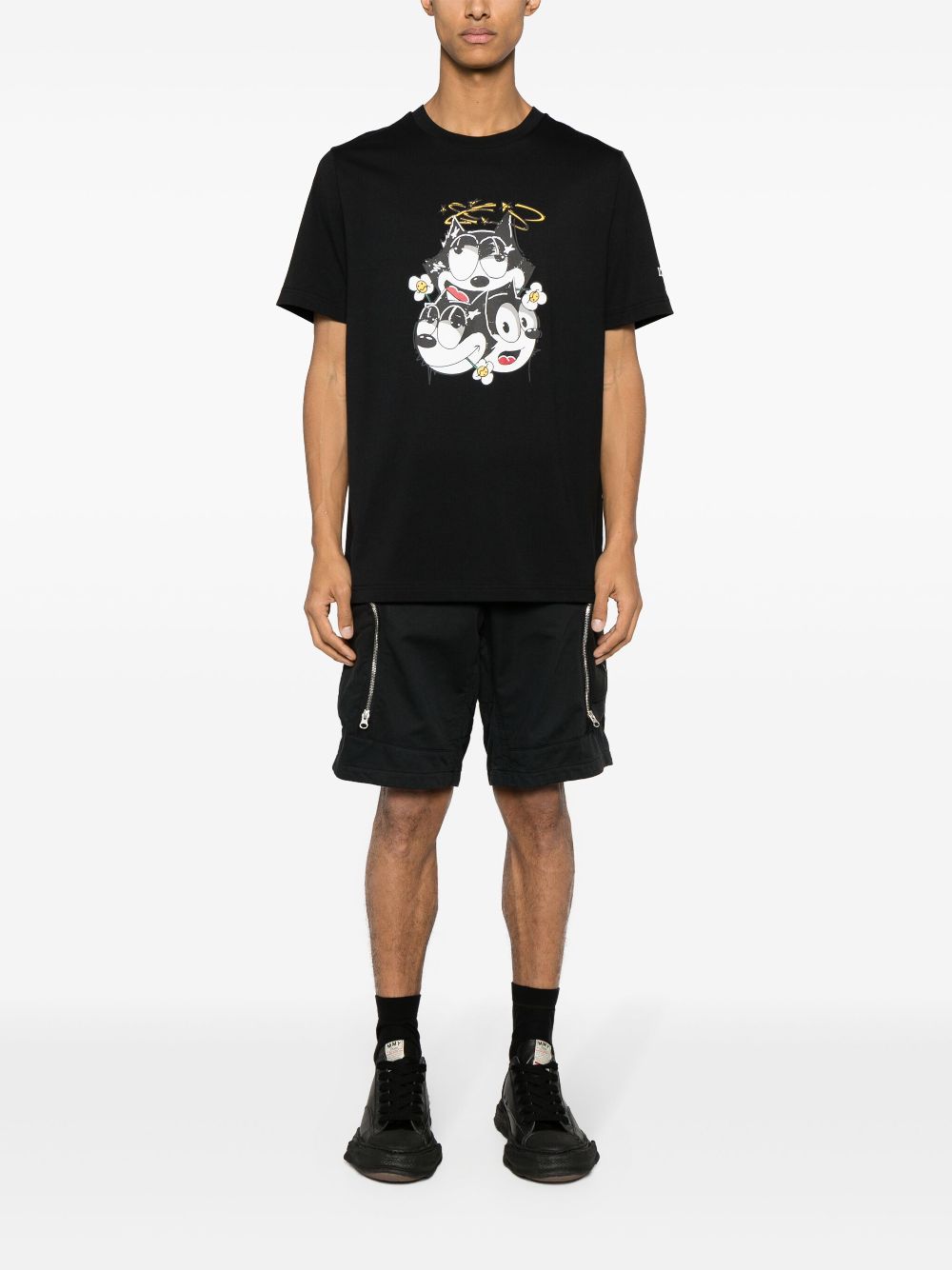 Shop Iceberg Illustration-print Cotton T-shirt In Black