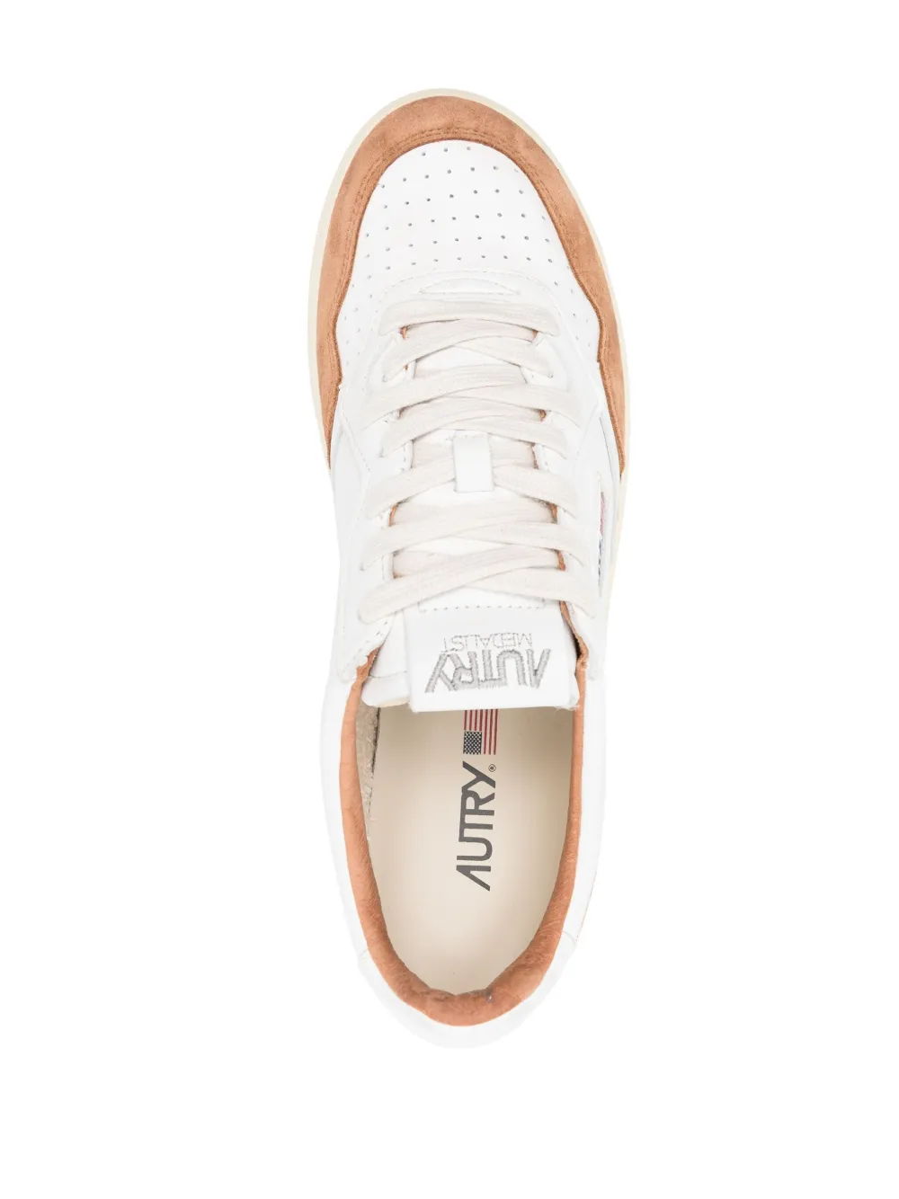 Autry Champion Sneakers With Brown Inserts In White