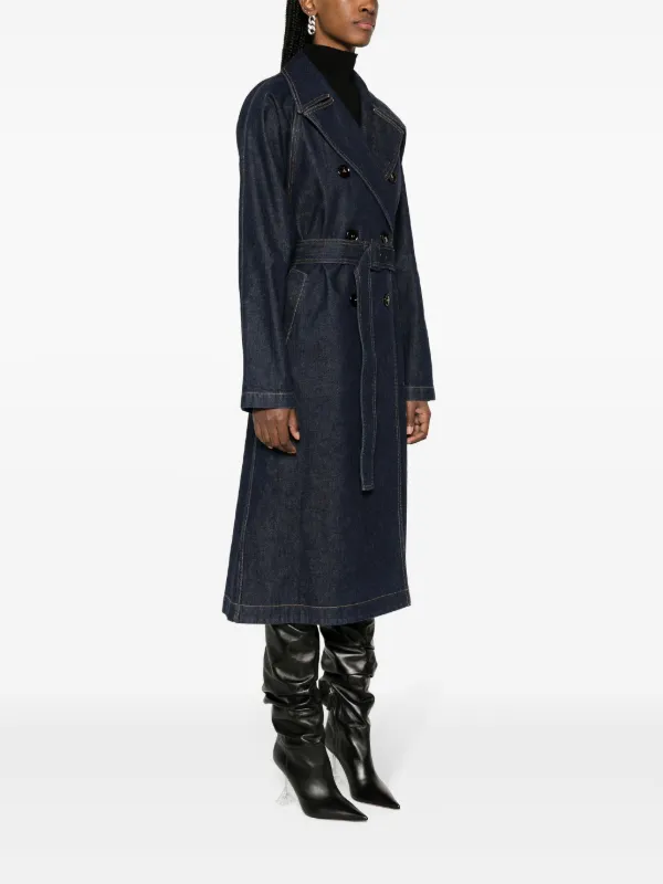 コート ALAIA SS25 Denim trench coat (AA9M1067T535A 524) ALAIA Wrap Denim Trench Coat - Bergdorf Goodman