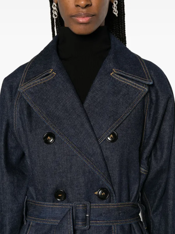 トレンチコート Alaia Denim trench coat Alaïa Belted Denim Trench Coat | Blue | FARFETCH