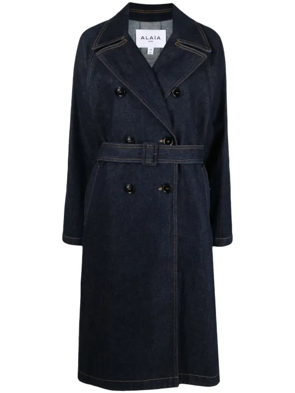コート Alaia Denim trench coat Blue ALAÏA BLUE DENIM TRENCH | ALAÏA ME