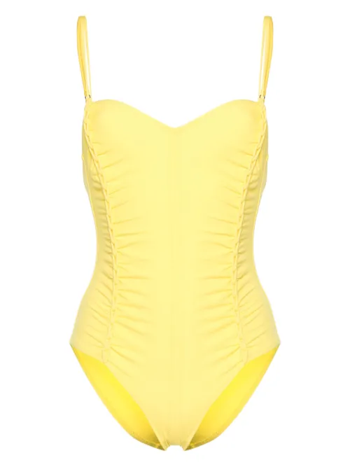 Maillot de bain froncé à encolure cœur - Ulla Johnson - Modalova