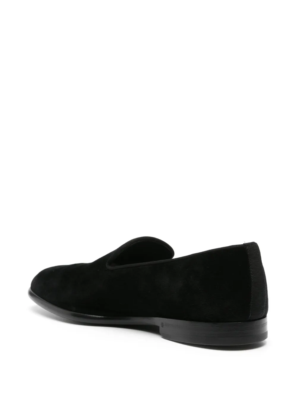 Shop Dolce & Gabbana Leather-sole Velvet Loafers In Black