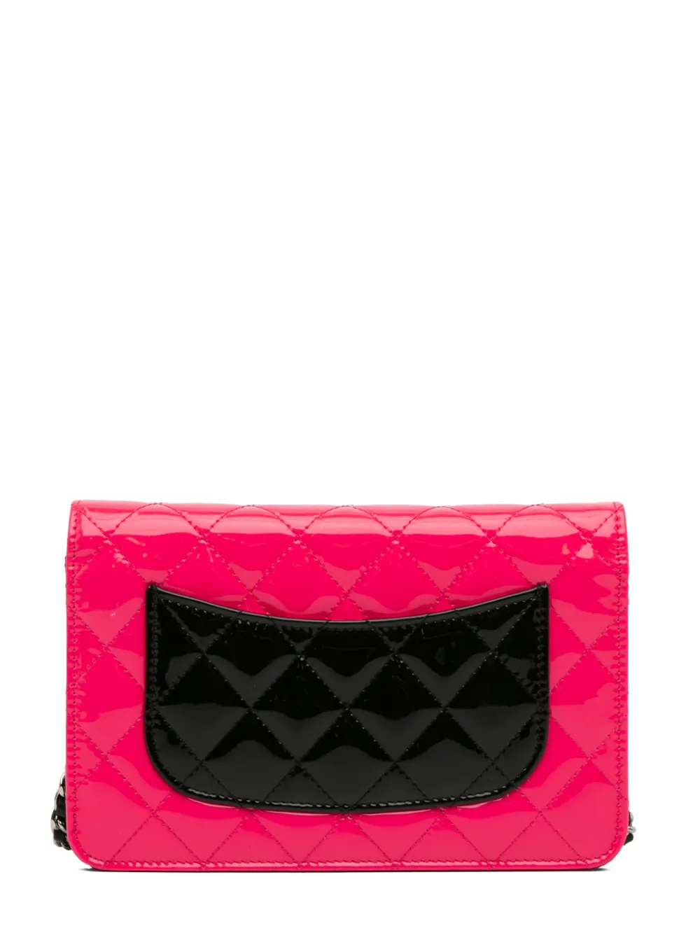 CHANEL Pre-Owned 2019 CC plaque wallet-on-chain shoulder bag - Zwart