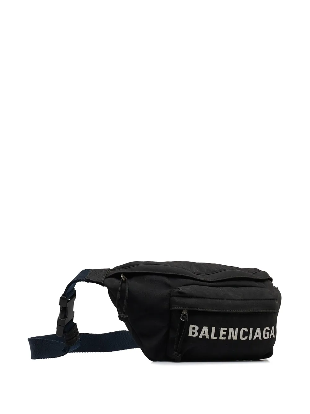 Balenciaga Pre-Owned 2020-2022 Wheel logo-embroidered belt bag - Zwart
