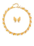 Susan Caplan Vintage 1960s Trifari leaf necklace and earrings set - Gold