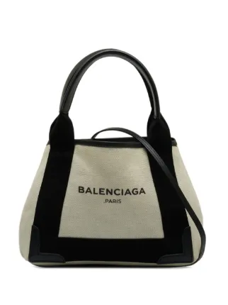 Balenciaga Pre Owned 2018 2022 Navy Cabas XS two way Bag Farfetch