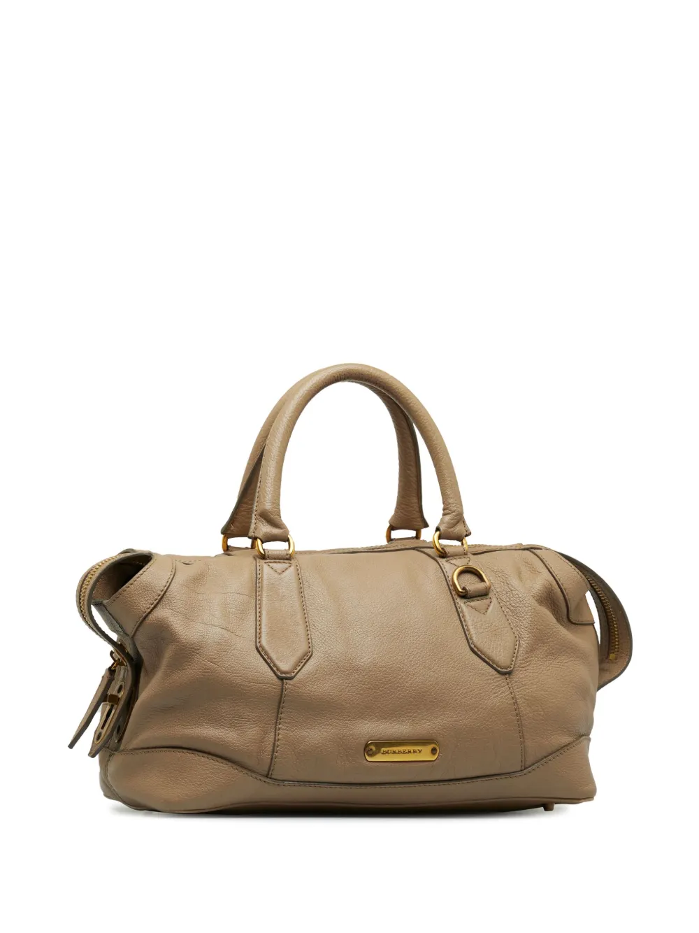 Burberry Pre-Owned 2000-2012 pre-owned leren handtas met logoplakkaat - Bruin