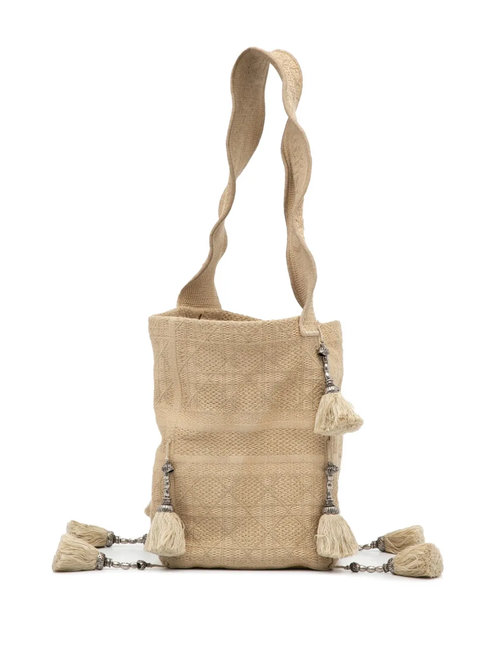 Christian Dior 2020 pre-owned Caro Cannage schoudertas - Beige