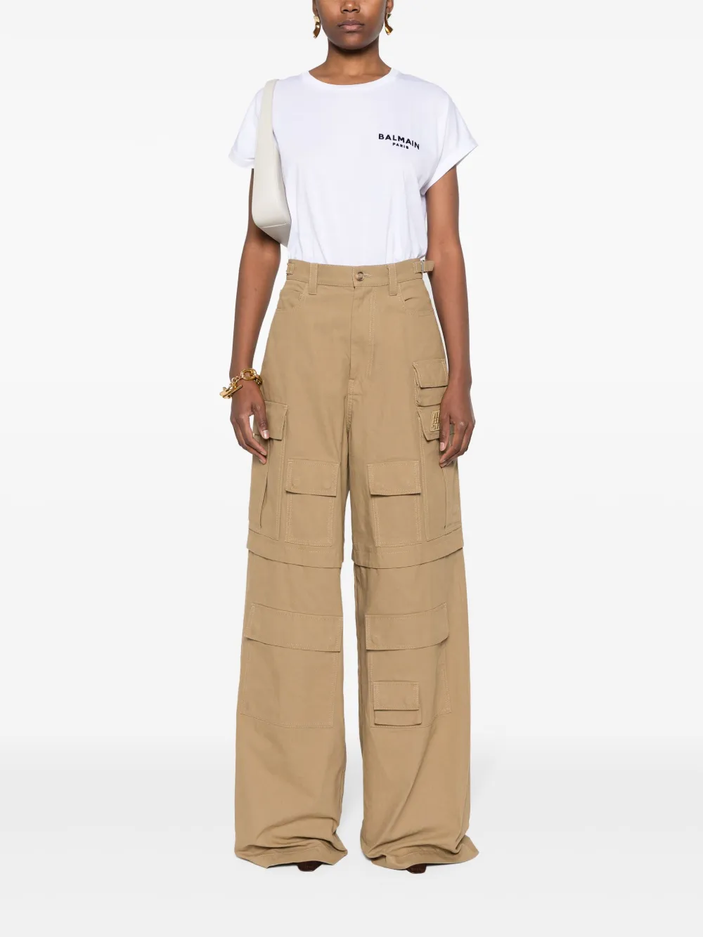 Balmain Katoenen T-shirt met logo - Wit
