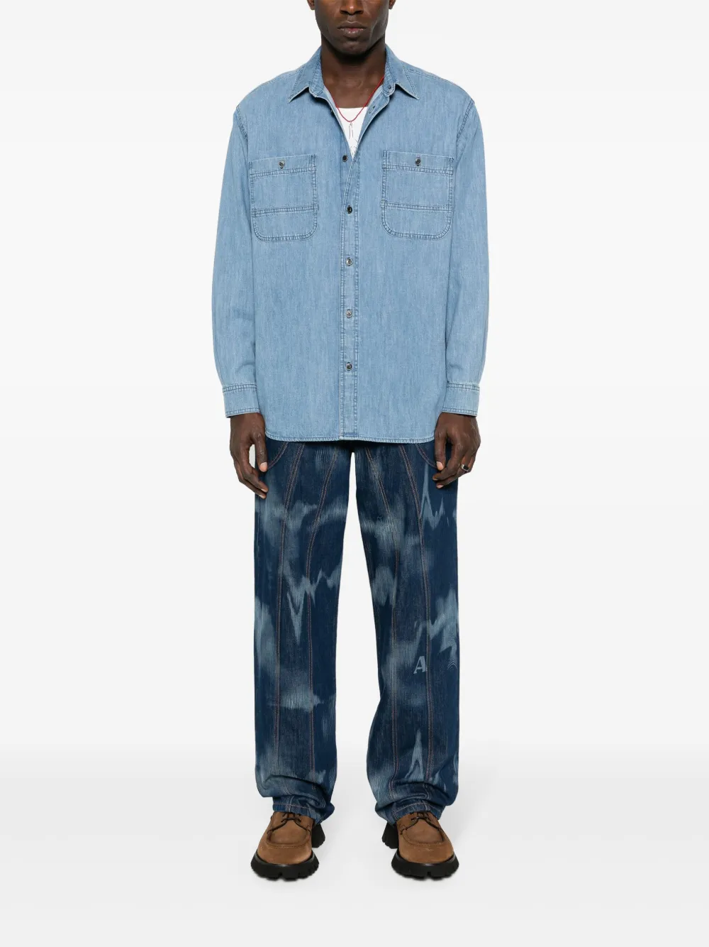 Shop Marant Cotton Denim Shirt In Blue