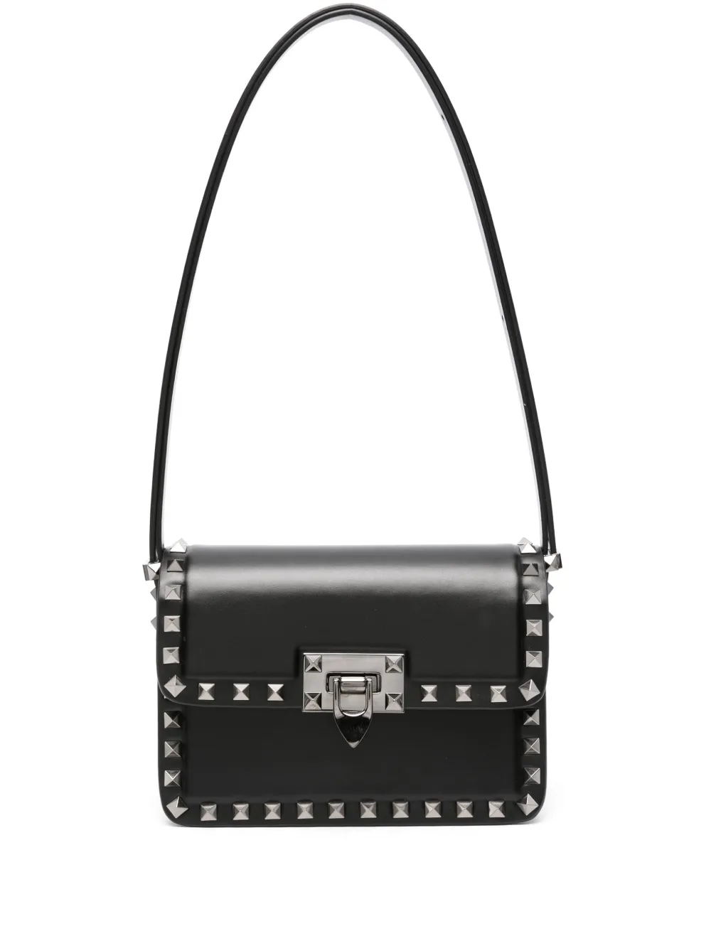 Valentino Garavani Locò Leather Tote Bag In Black