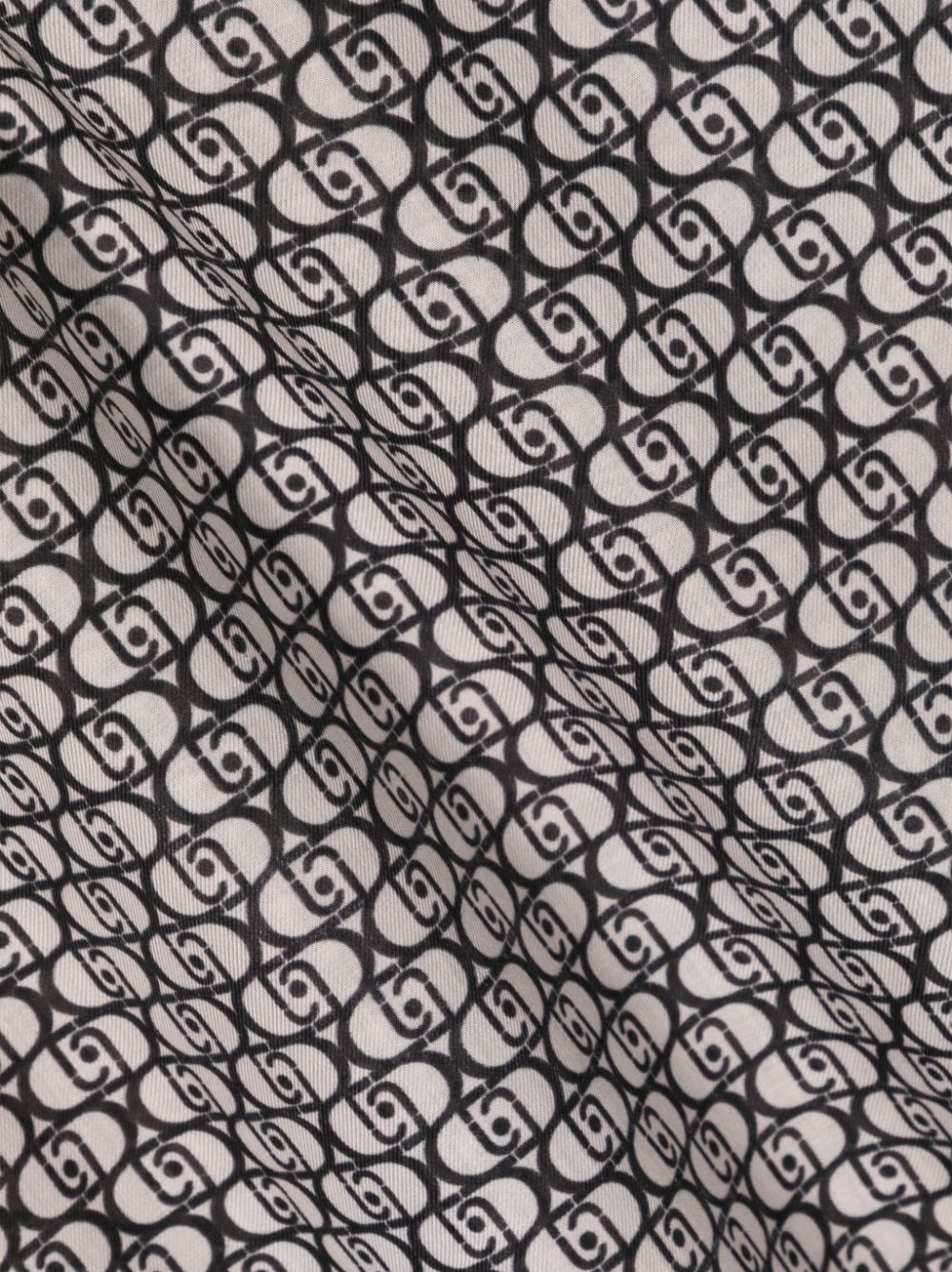 LIU JO monogram-print modal scarf - Zwart
