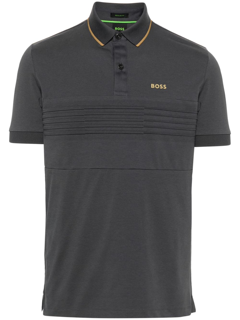 Hugo Boss Embossed-detail Polo Shirt In Grey