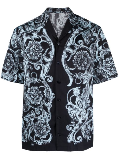 Versace Barocco-print cotton shirt