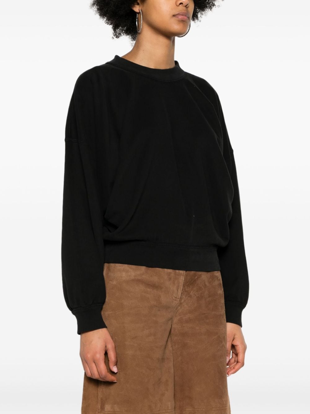 Shop Marant Etoile Sheila Organic-cotton Sweatshirt In Black