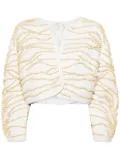 Forte Forte beaded cropped jacket - White