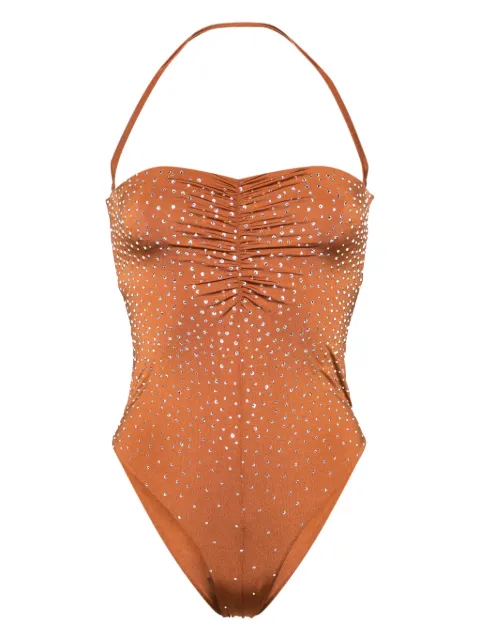 Forte Forte crystal-embellished open-back swimsuit