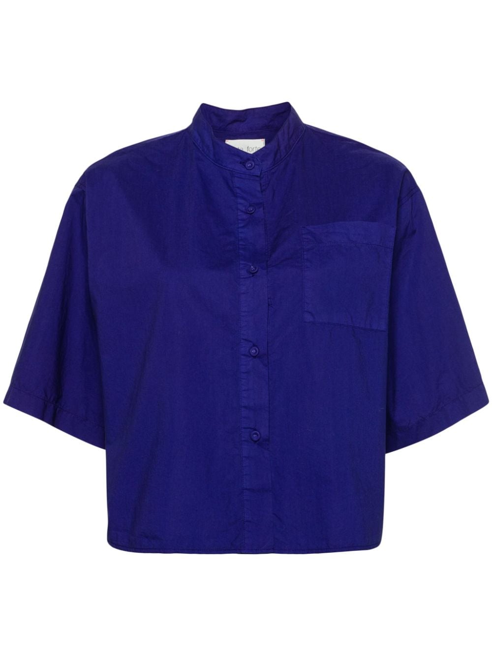 Forte Forte Cropped Cotton Shirt In Purple