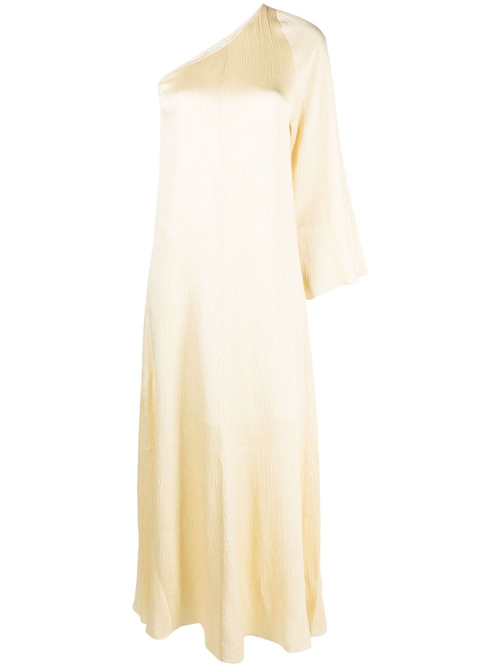 Forte Forte One-shoulder Crinkled Maxi Dress In Yellow