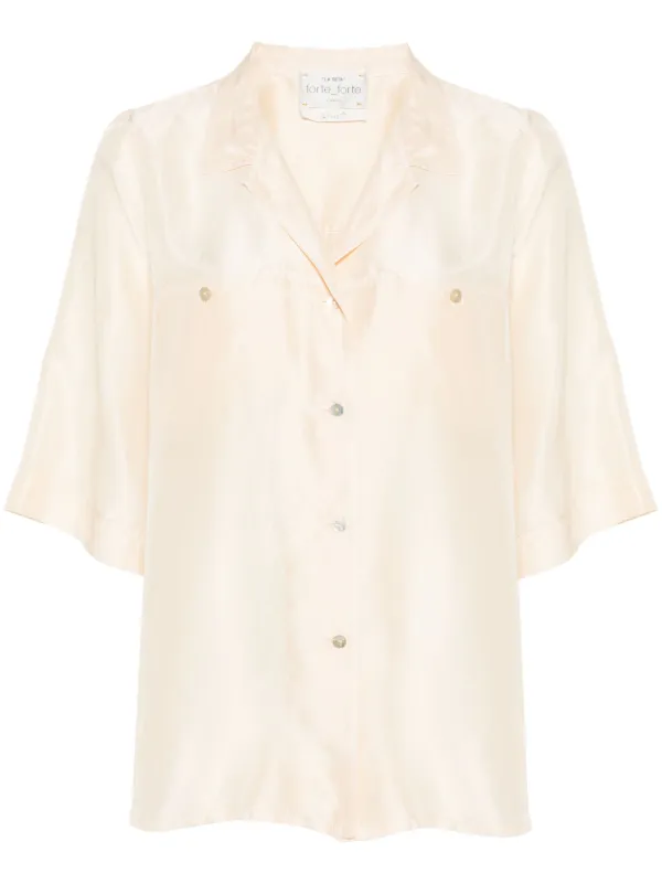 Forte Forte キャンプカラー シルクシャツ | ニュートラル | FARFETCH JP