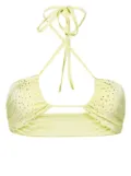 Forte Forte crystal-embellished halterneck bikini top - Yellow