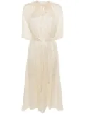 Forte Forte metallic-threading tied-waist coat - Neutrals