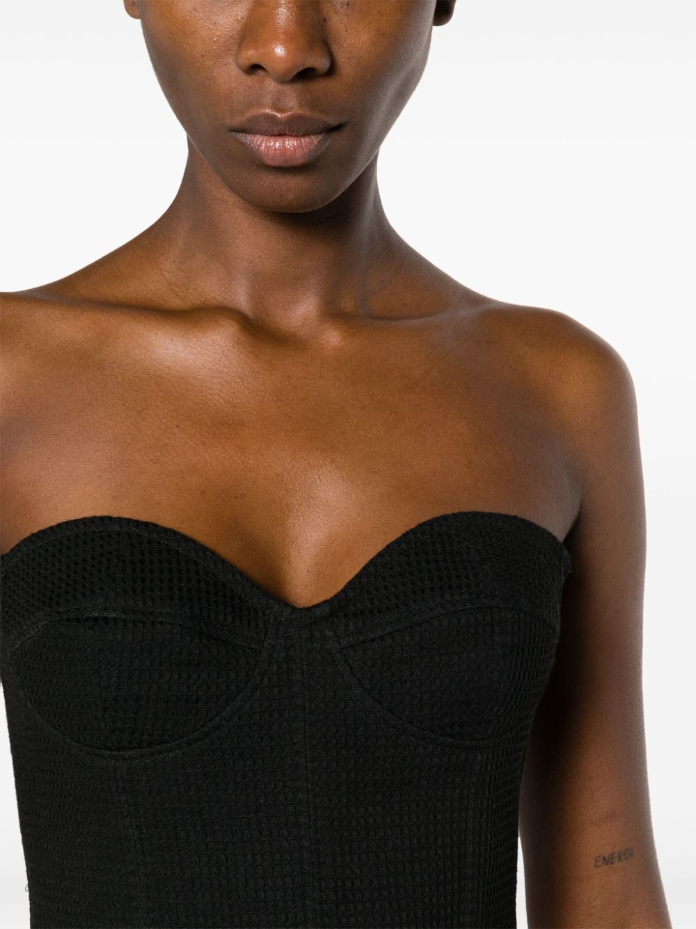 Shop Forte Forte Sweetheart Cropped Top In Black
