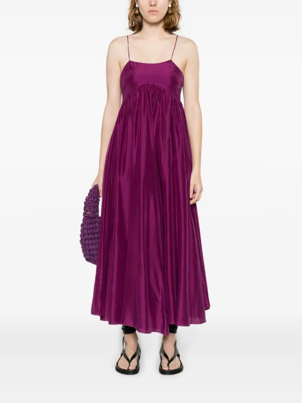 Forte Forte empire-line Silk Maxi Dress | Purple | FARFETCH