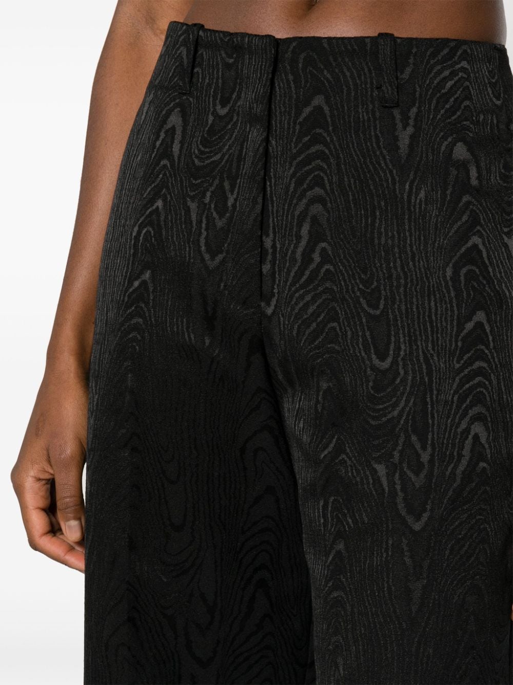 Shop Forte Forte Jacquard Straight Trousers In Black