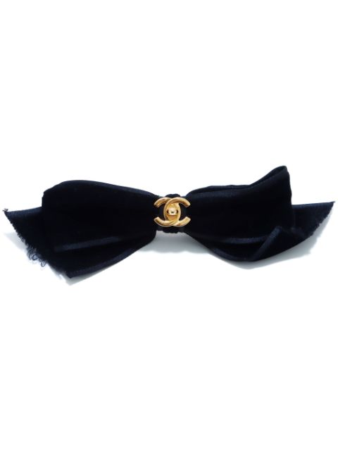 CHANEL 1980-1990s Coco Mark Ribbon barrette Women