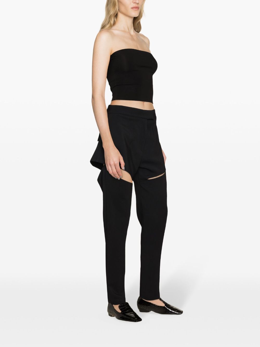 Shop Pnk Cut-out Tailored Trousers In Black