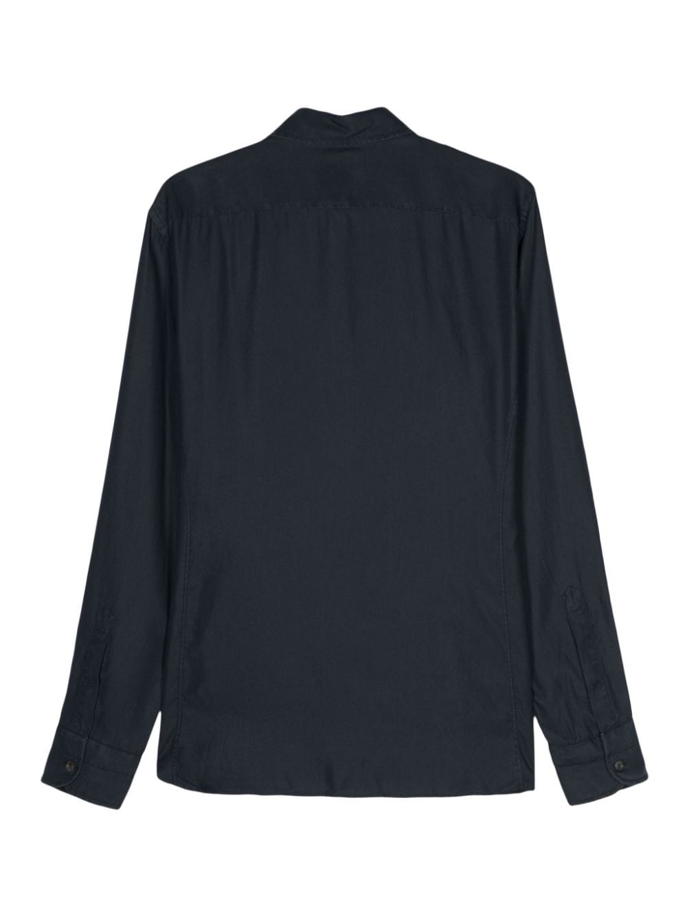 Shop Tom Ford Buttoned-collar Poplin Lyocell Shirt In Blue