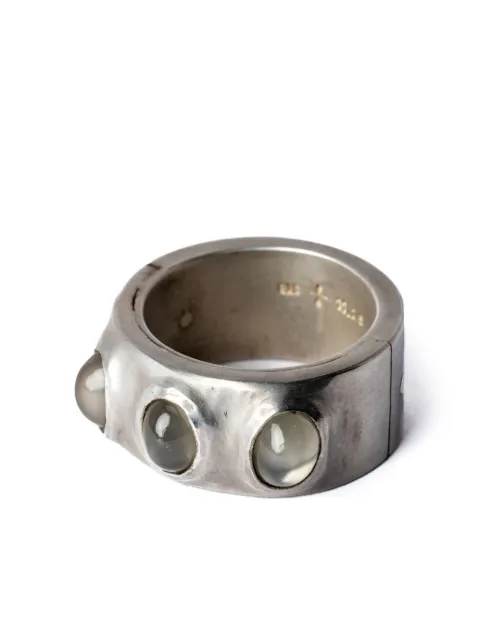 Parts of Four anillo Sistema en plata de ley con piedra de luna