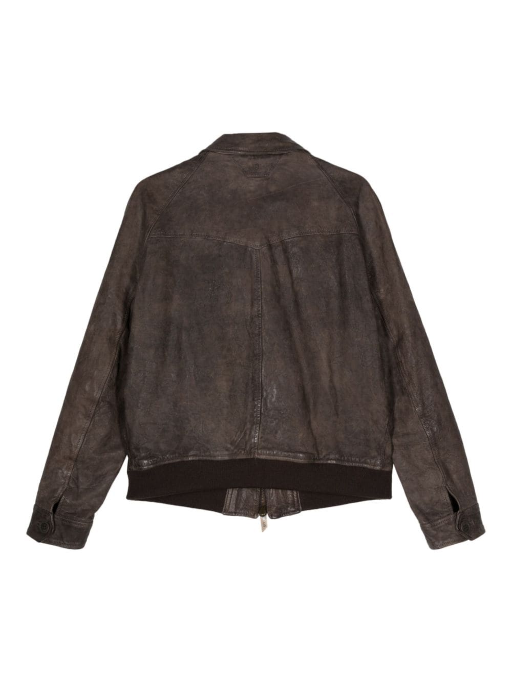 Shop Salvatore Santoro Faded-effect Leather Jacket In Brown